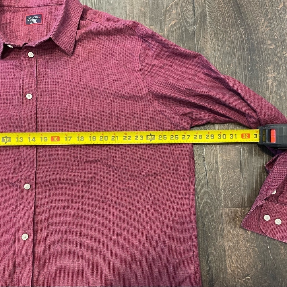 Untuckit maroon button down long sleeve shirt XXXL - Picture 4 of 6
